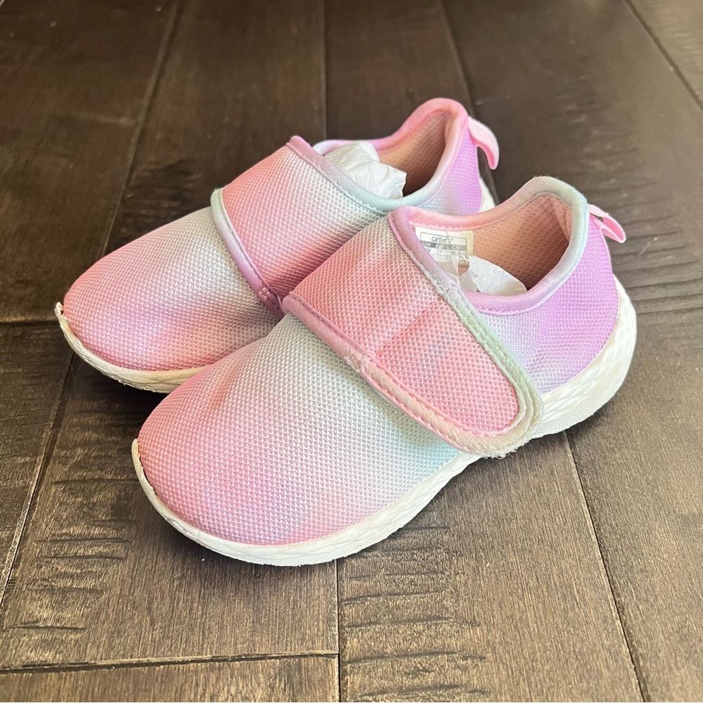 Carter’s Lorena Sneakers Pink Purple Ombré Slip on Pull On Toddler Girls 10